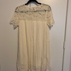 H&M white peasant dress
